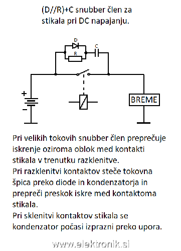 Snubber člen za stikala pri DC napajanju.png